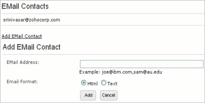 Add email contacts