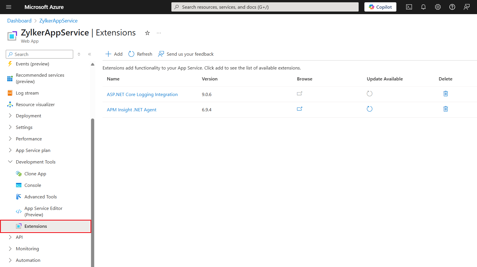 azure-ins-stepnine Update available