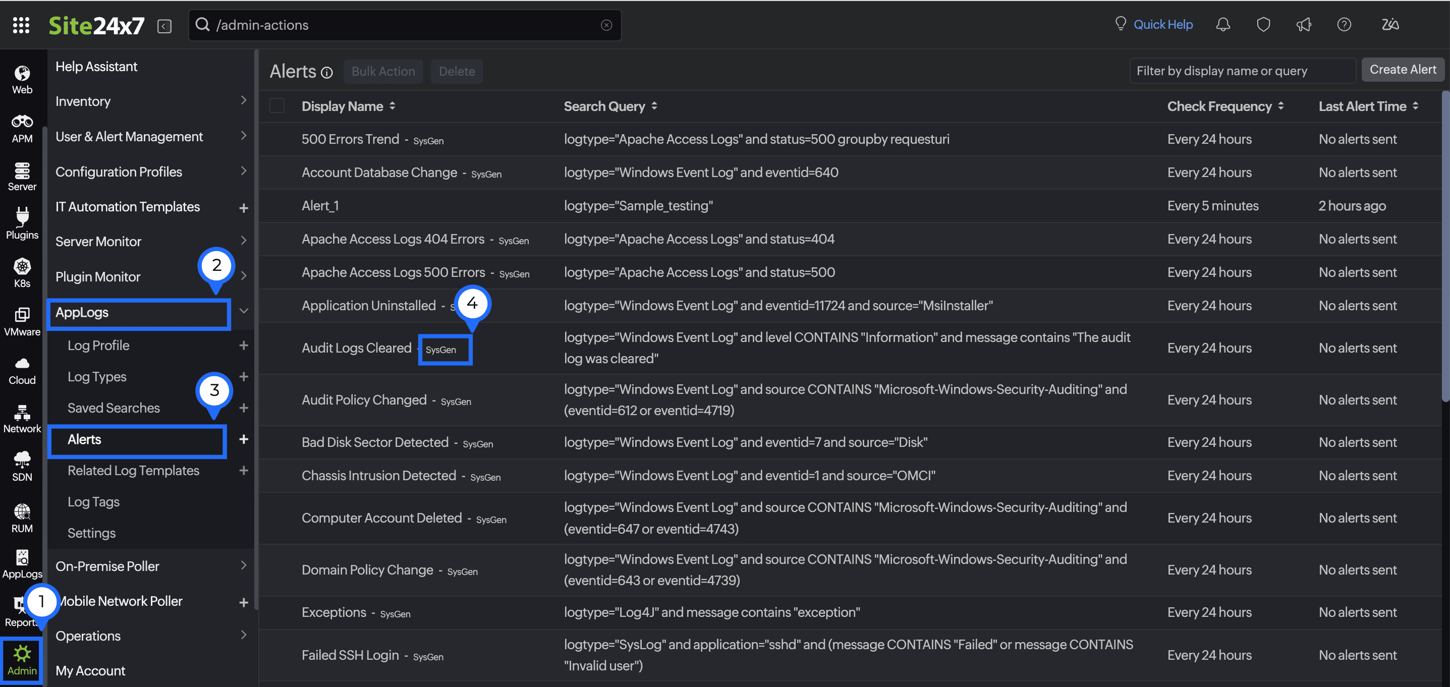 sysgen System generated alert