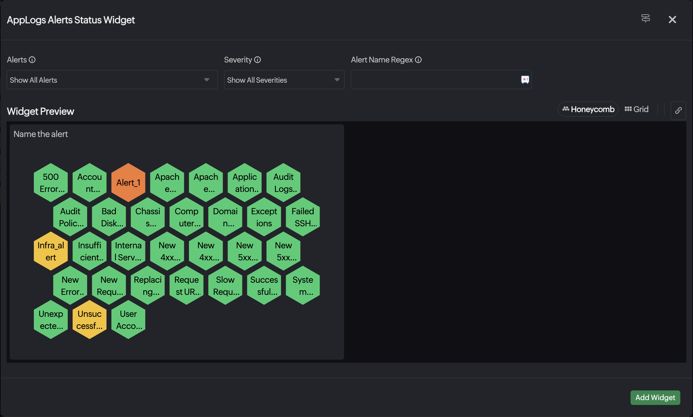 alert_status_widget AppLogs alert status widget