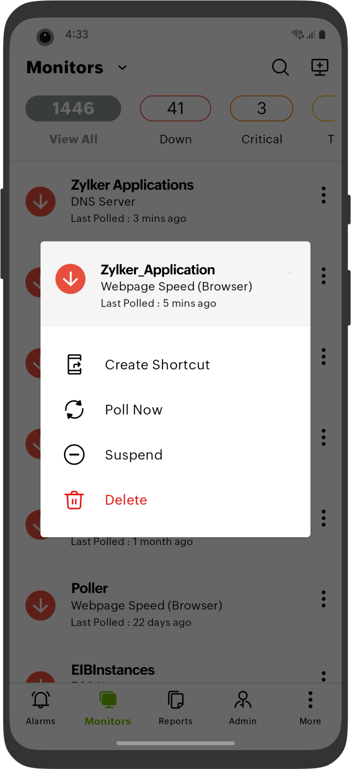 Android monitor pop-up Android monitor pop-up