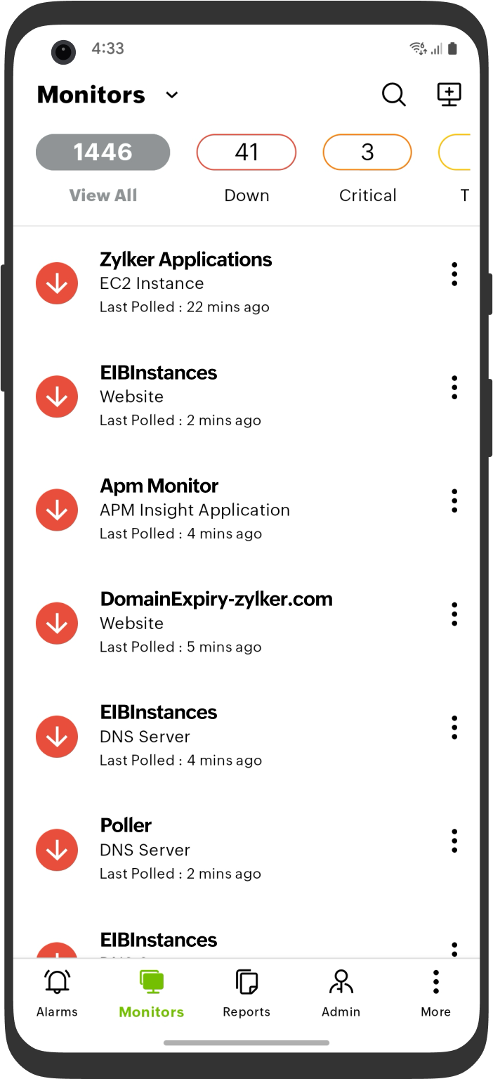 Android monitor listings Android monitor listings