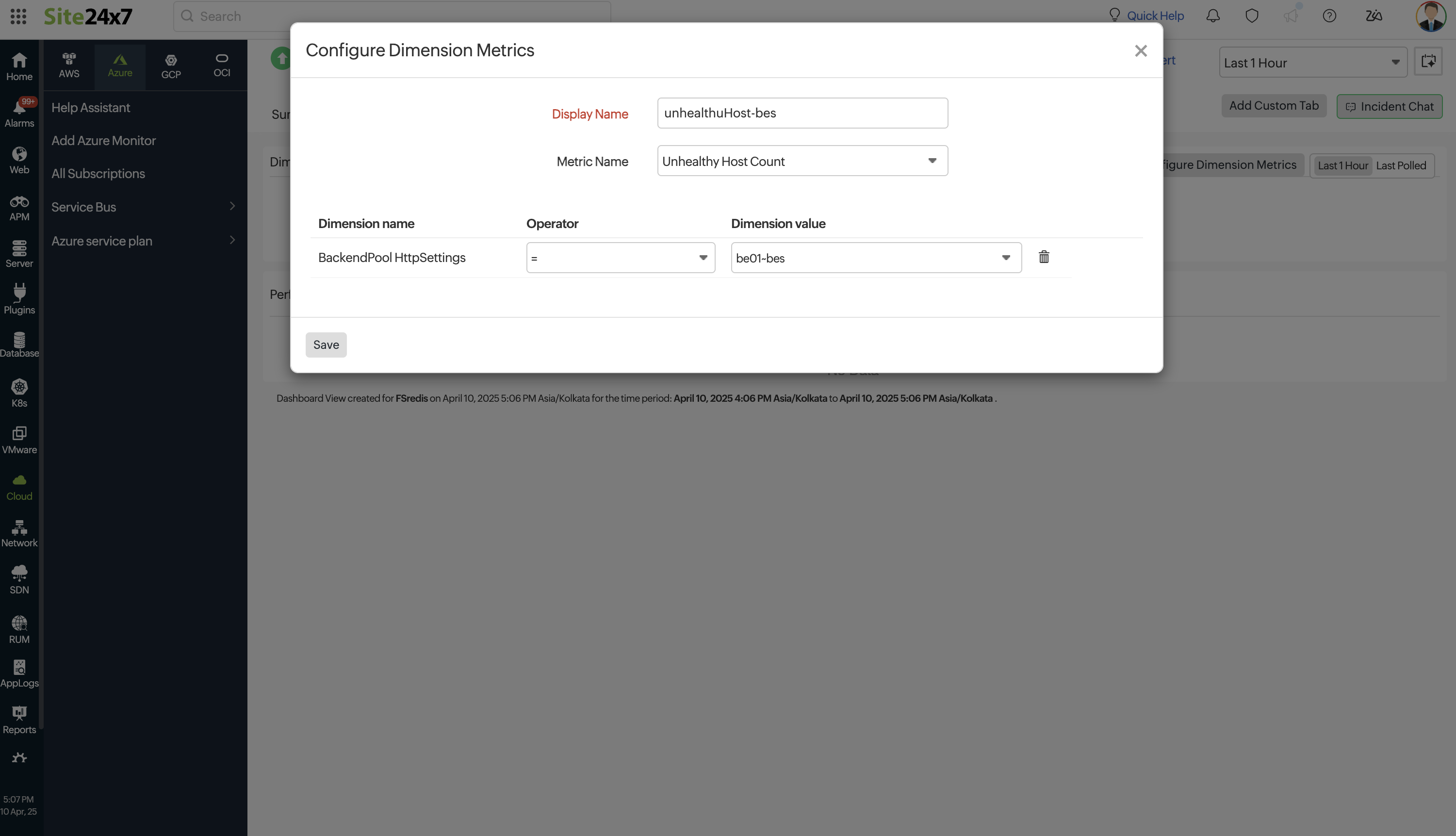 Configure Dimension Metrics Configure Dimension Metrics