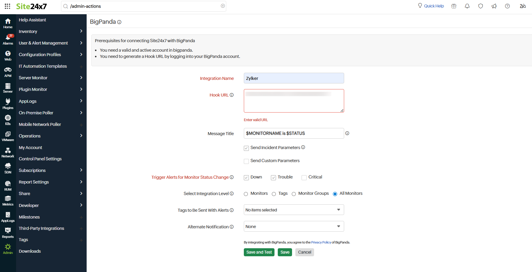 site24x7-bigpanda site24x7-bigpanda