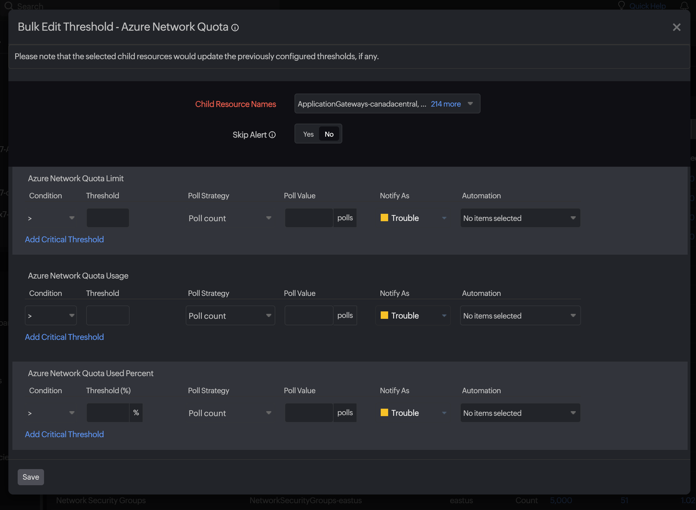 Bulk Edit Threshold for Quotas Bulk Edit Threshold for Quotas