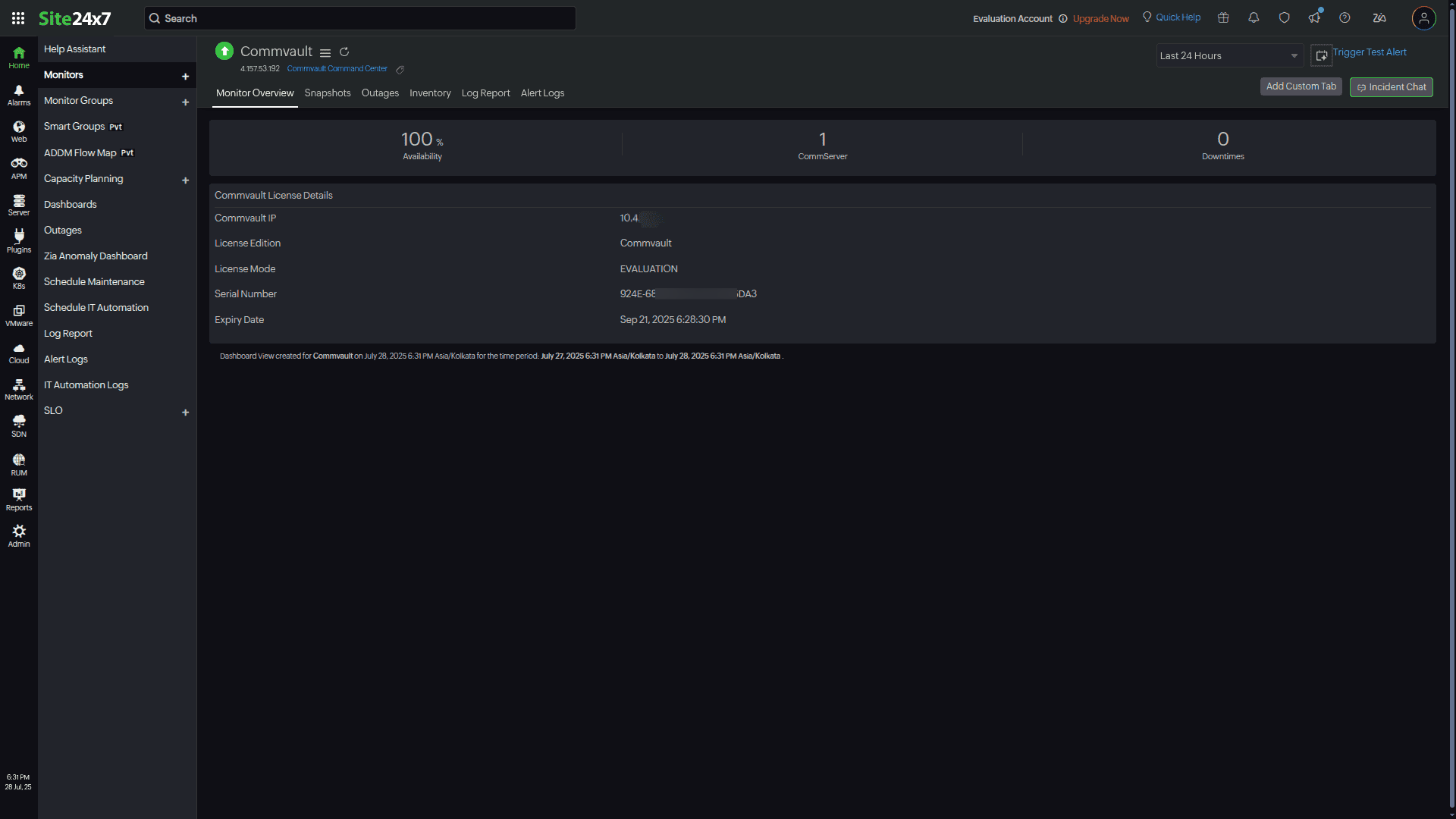 Monitor overview Monitor overview