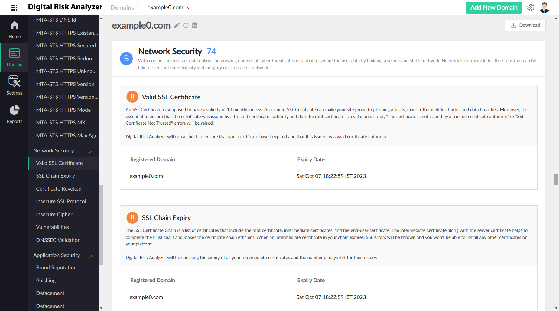 Learn more about the assertion checks under network security