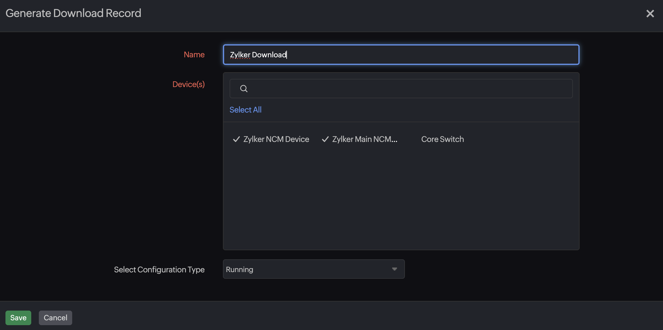 Generate download record