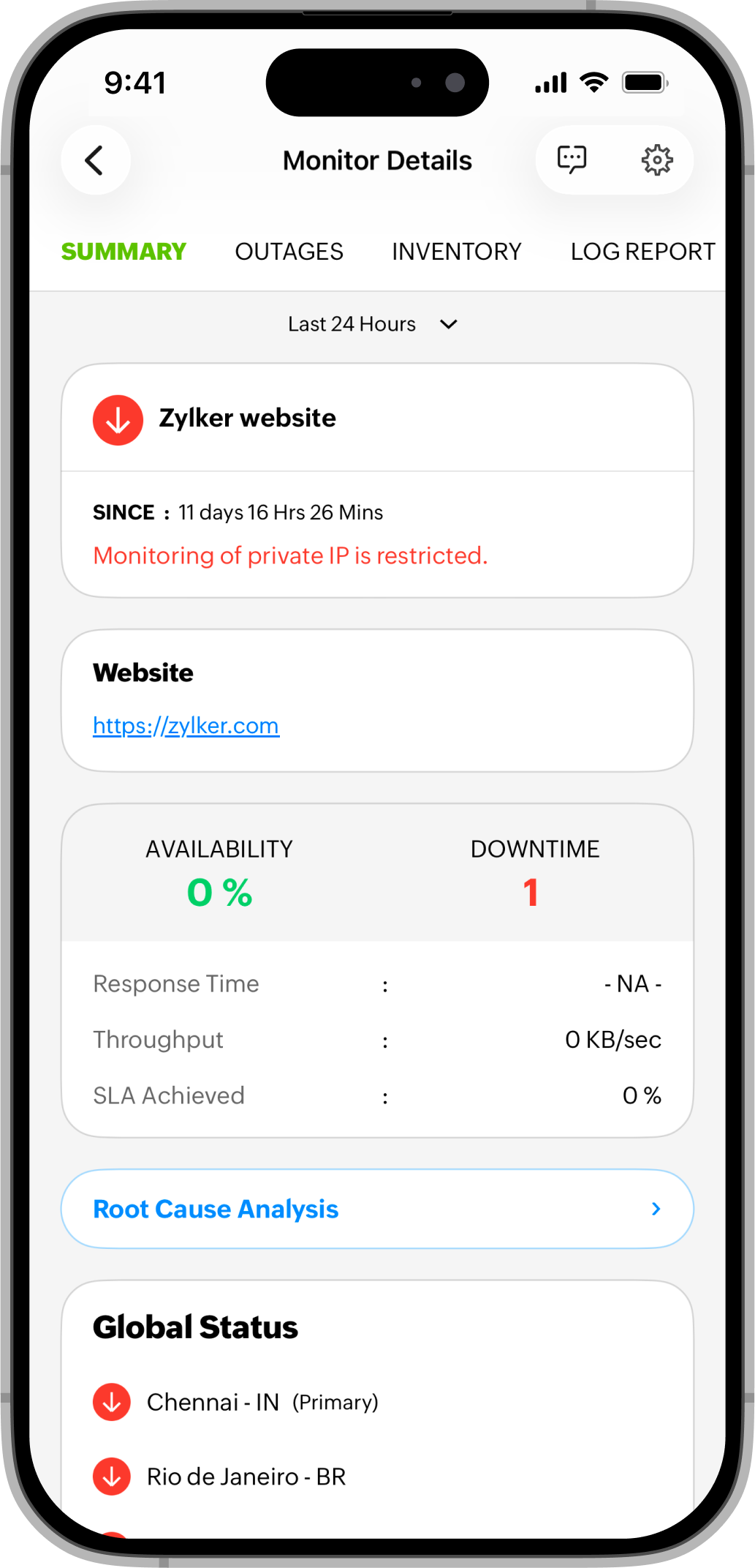 Monitor Details iOS Monitor Details iOS