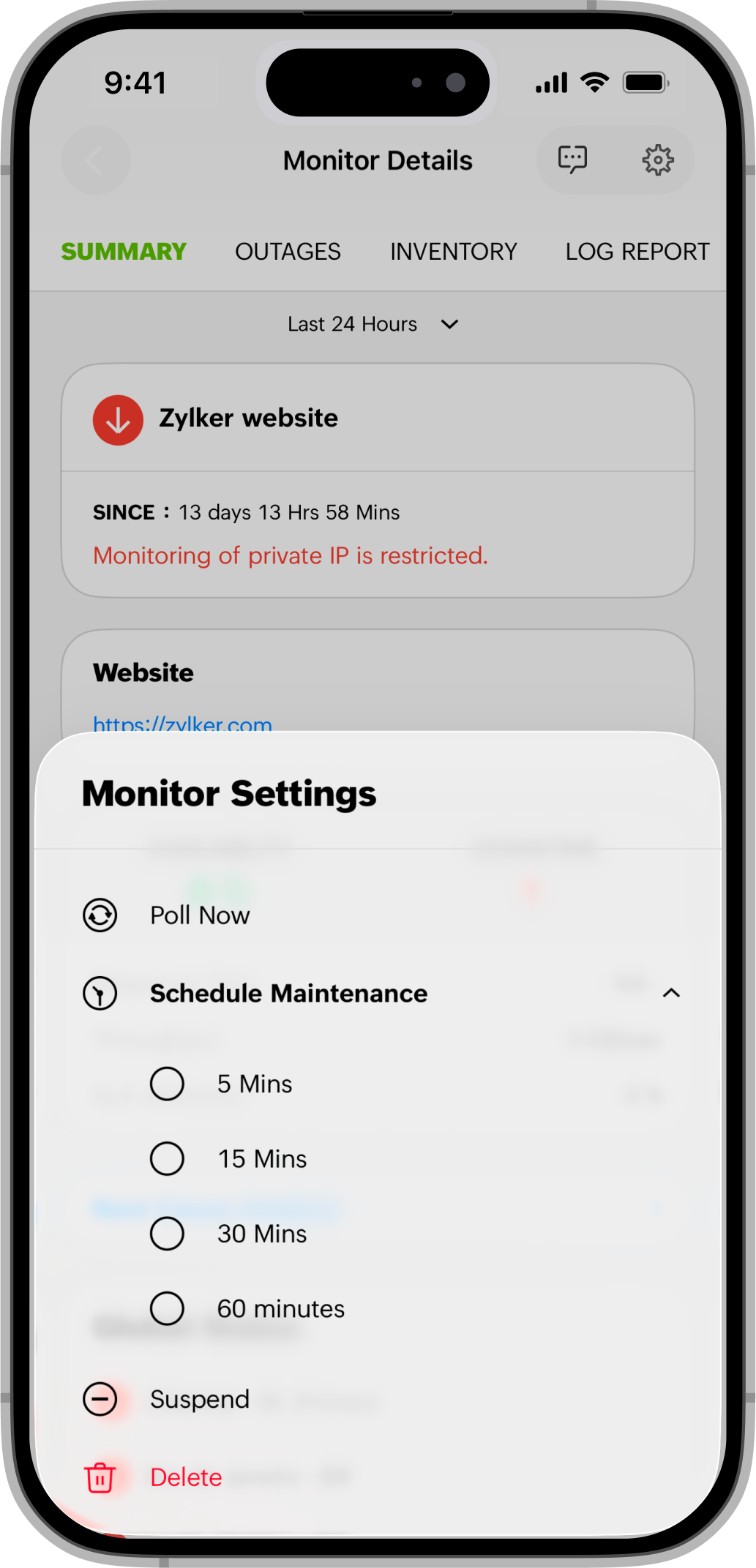 Monitor Settings iOS Monitor Settings iOS