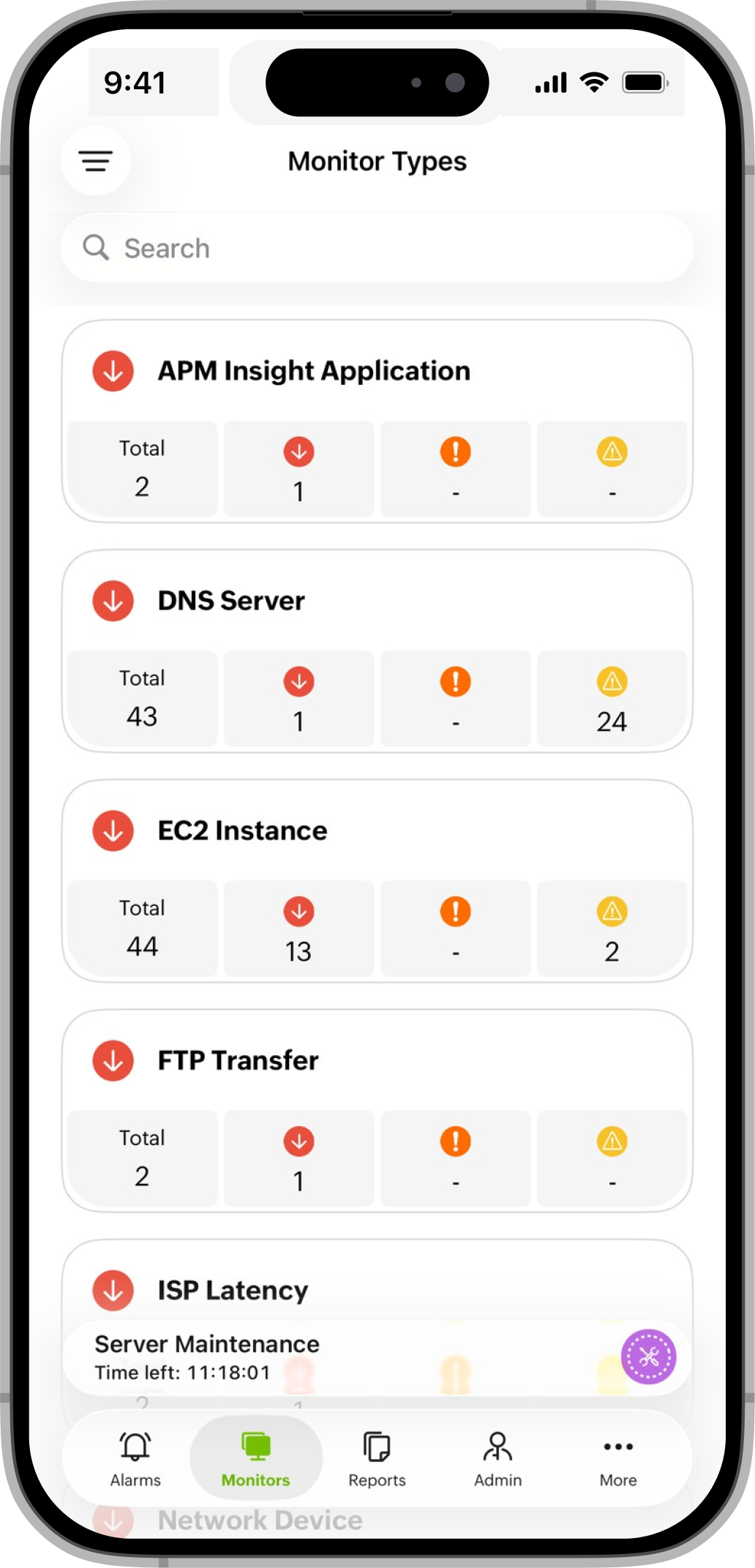 Monitor Types - iOS Monitor Types - iOS