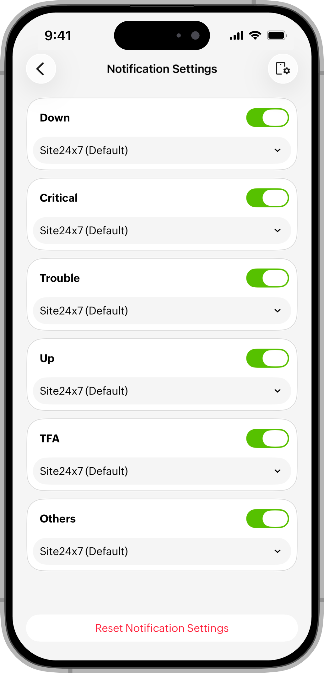 Notification Settings Notification Settings
