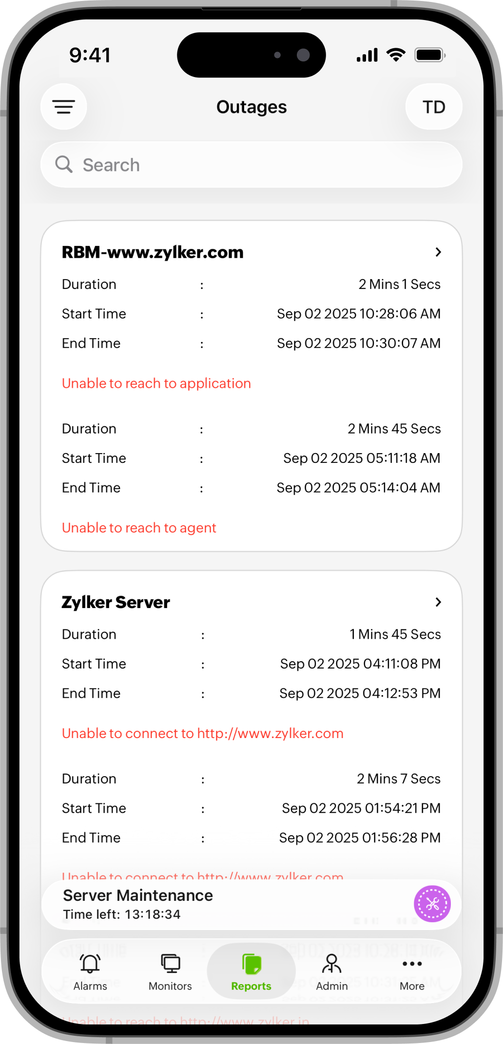 Reports iOS Reports iOS