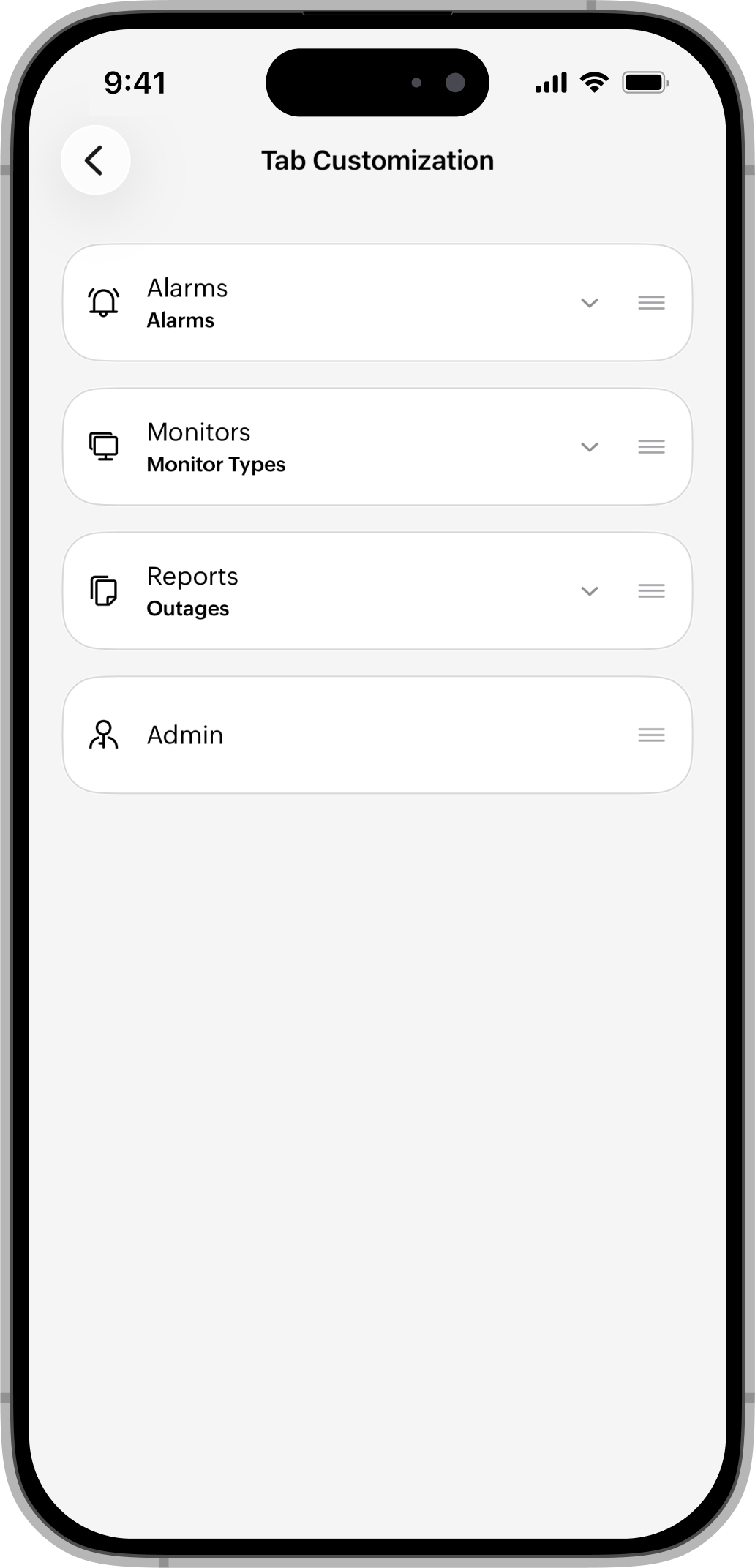 Tab customization Tab customization