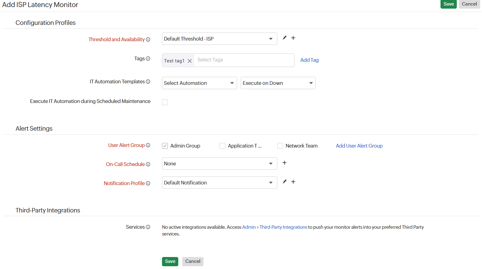 ISP monitor details page