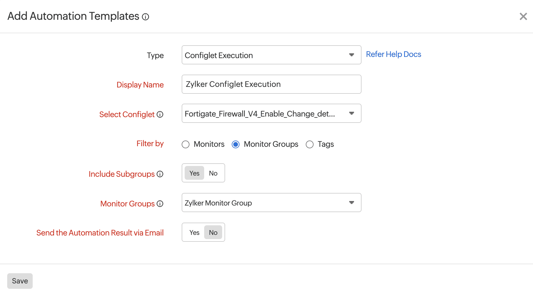 IT automation using configlets