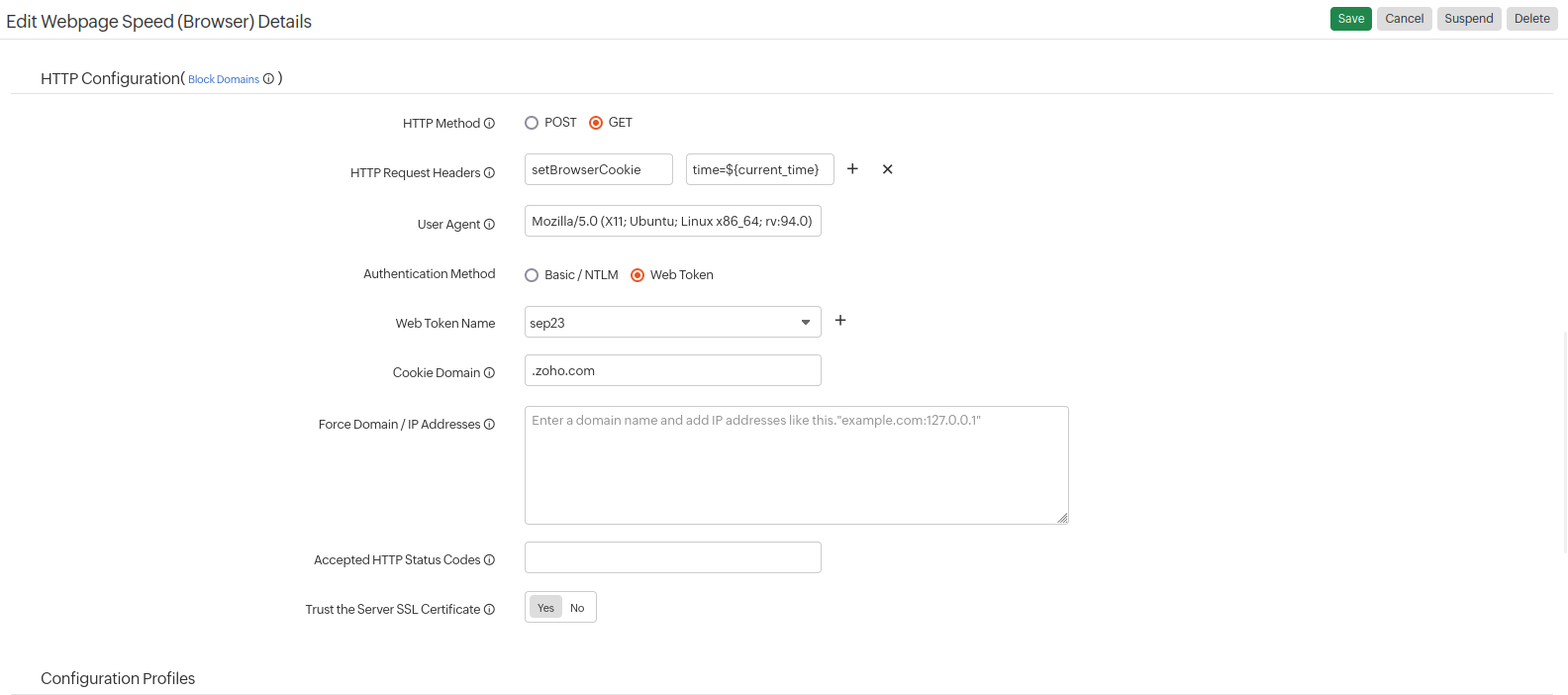 HTTP Configuration