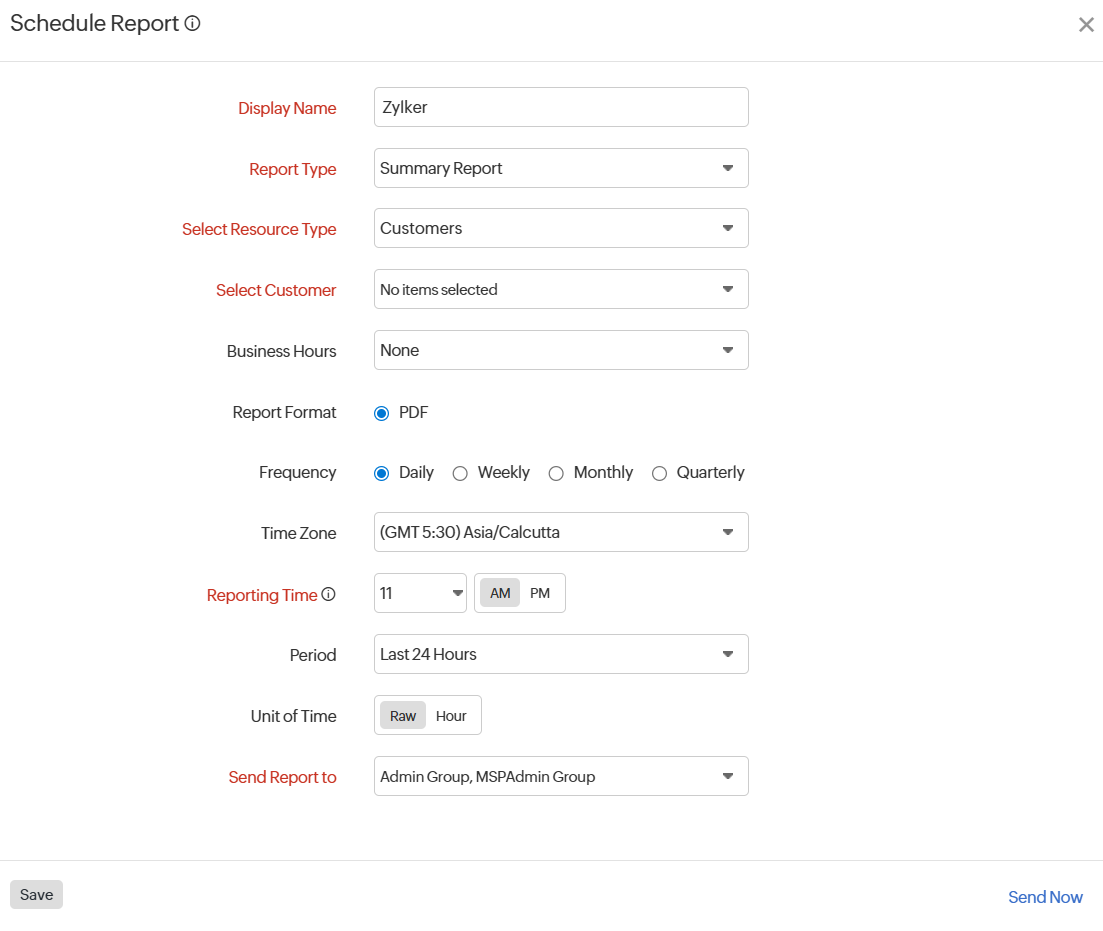 Scheduled Report - Summary report Scheduled Report - Summary report