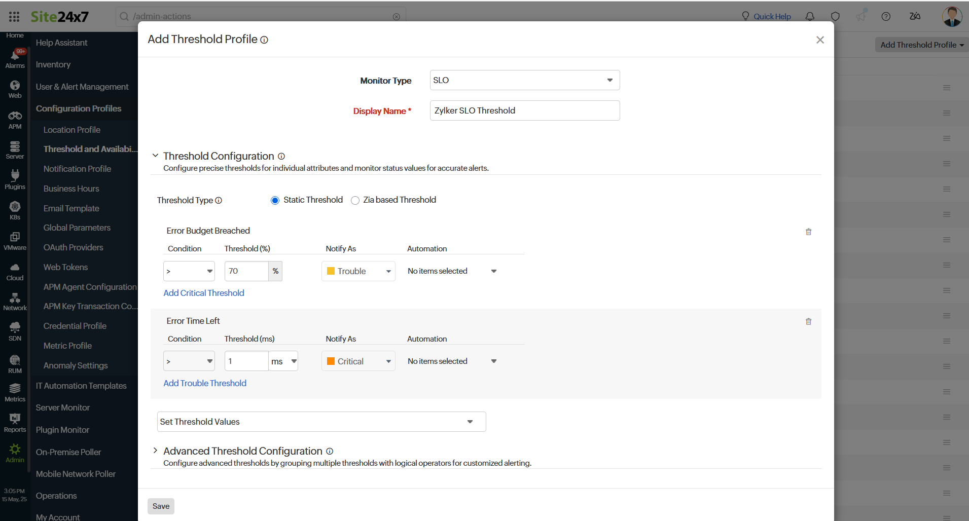 SLO Add Threshold SLO Add Threshold