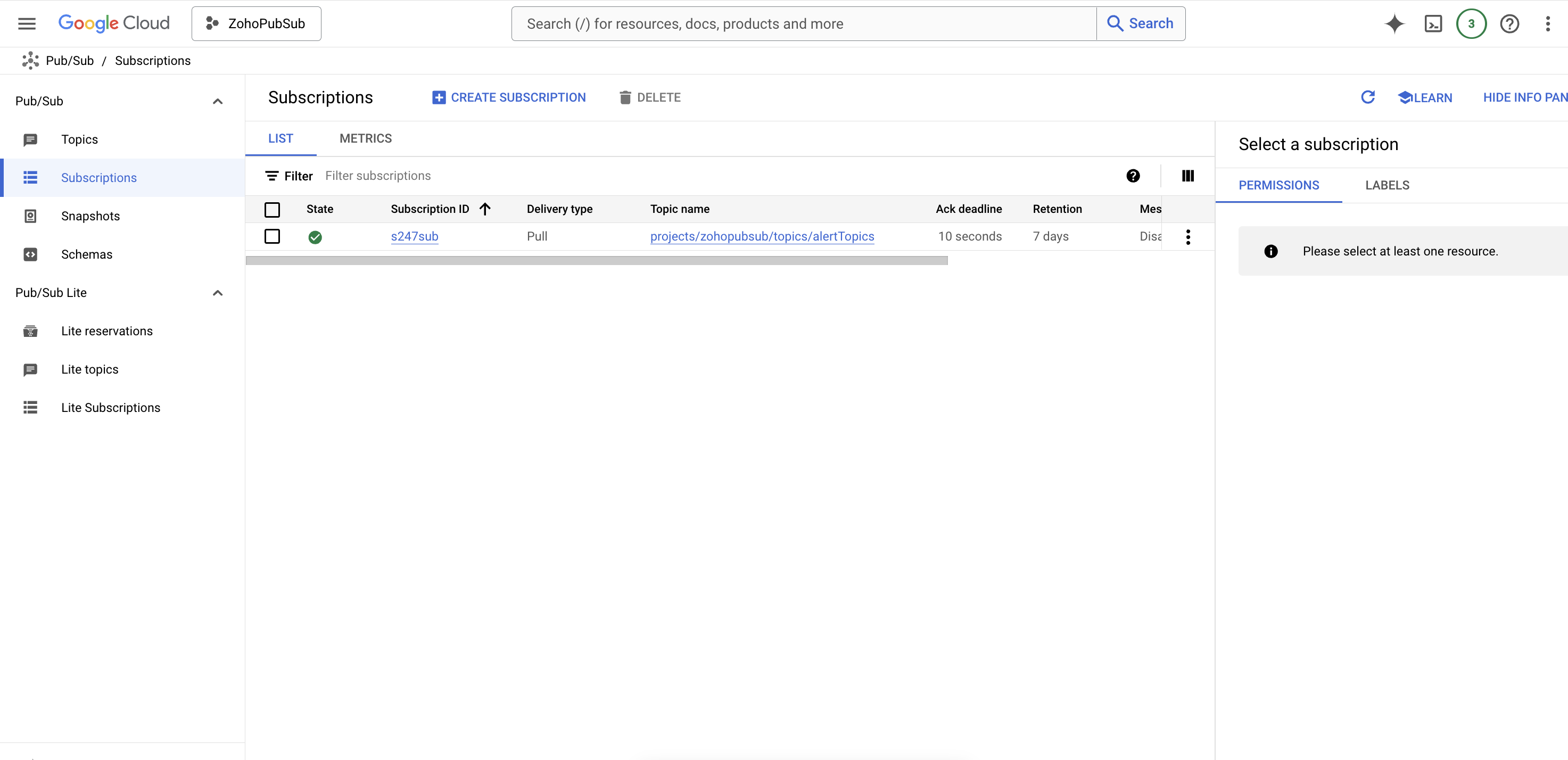 Google Cloud Pub/Sub Subscriptions Google Cloud Pub/Sub Subscriptions
