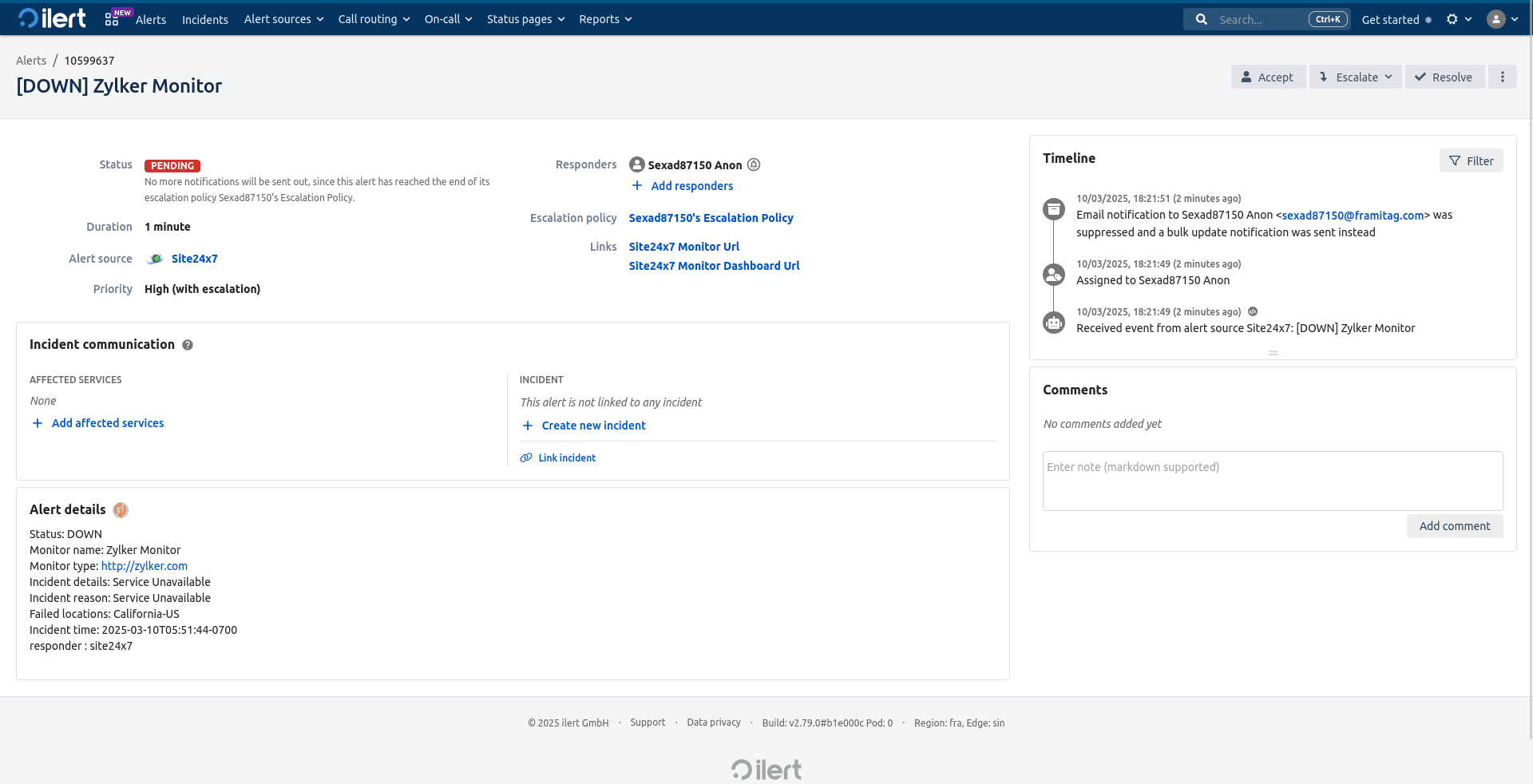 ilert alert page ilert alert page