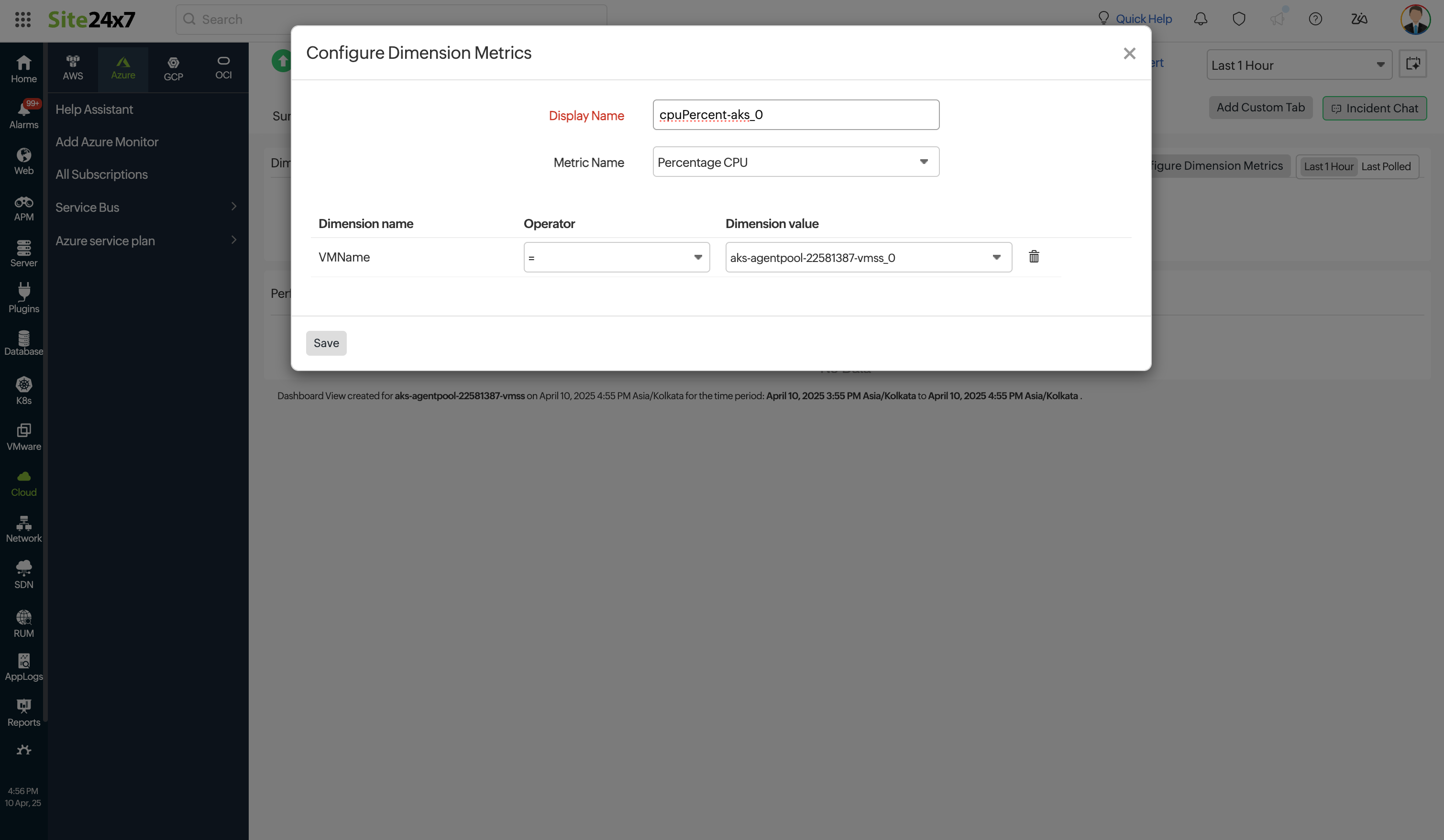 Configure Dimension Metrics Configure Dimension Metrics